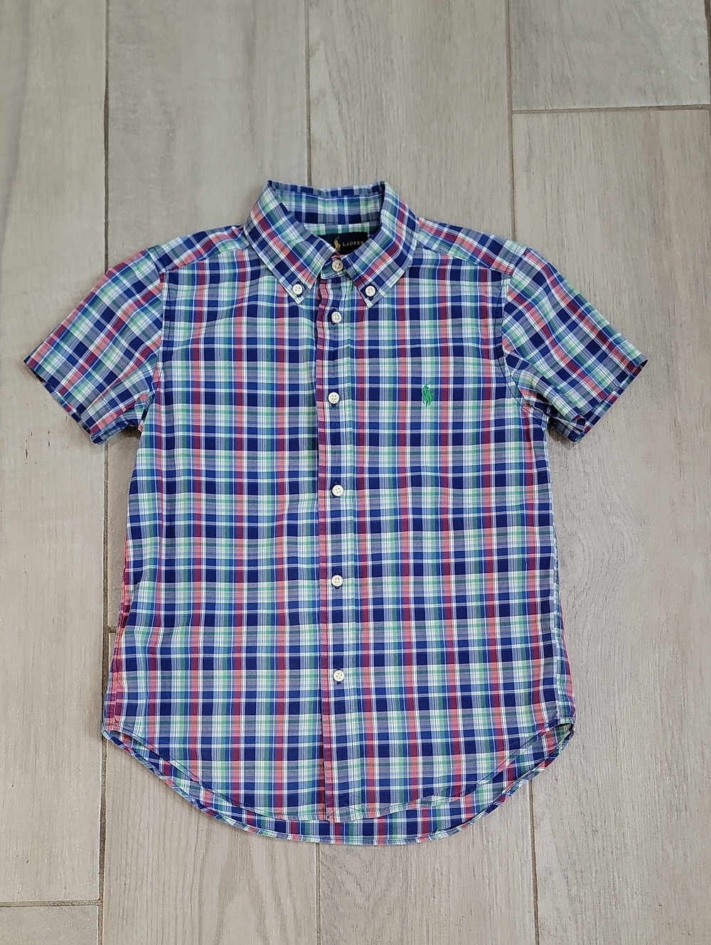 Polo Ralph Lauren Kids Plaid Short Sleeve Button Down Shirt